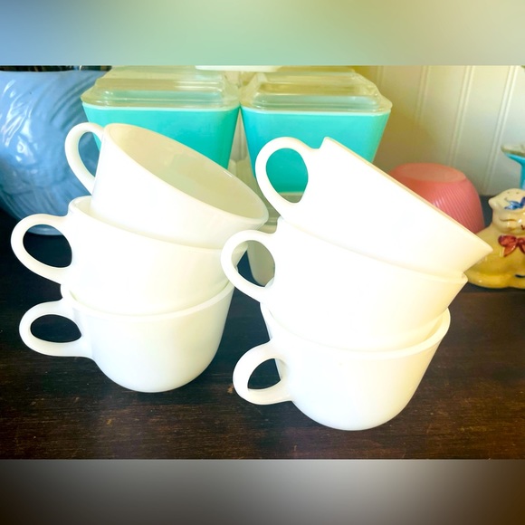Vintage Other - Vintage Corning Pyrex White Opal Milk Glass Teacups❤️
